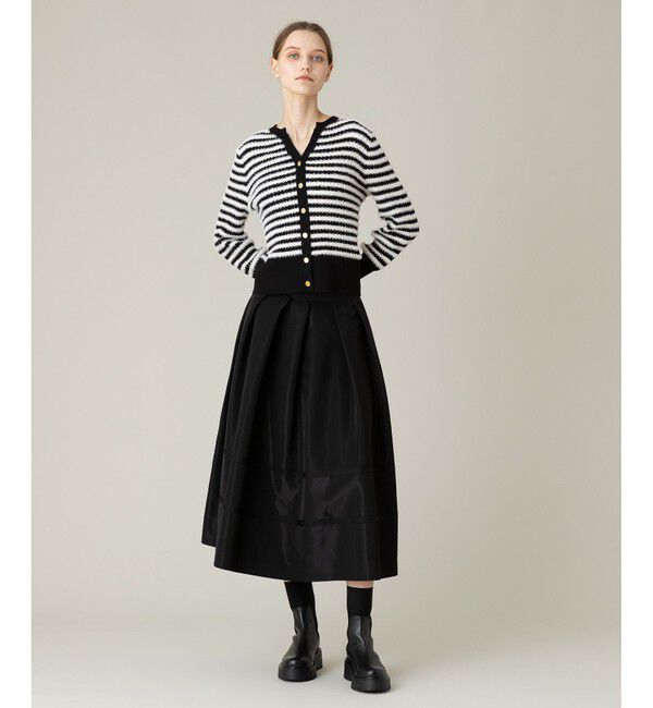 LOULOU WILLOUGHBY「【LOULOU WILLOUGHBY】リボントリミングタックスカート」|フレア|