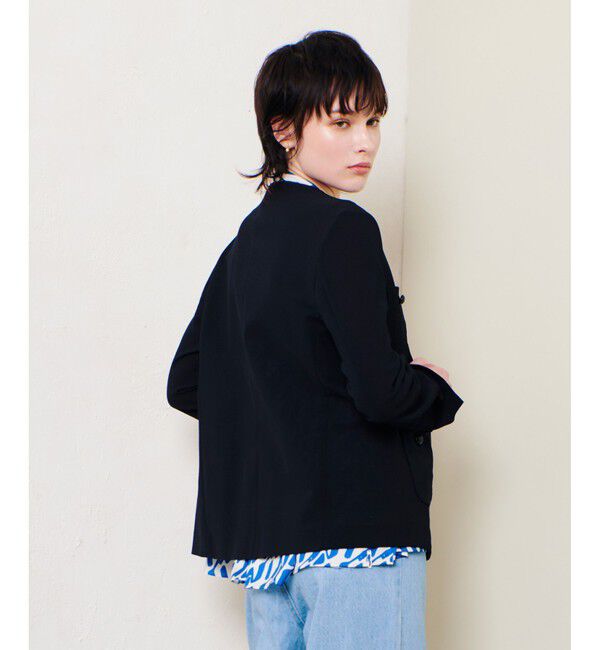 allureville「レノクロスノーカラーポケットジャケット」|ノーカラージャケット|