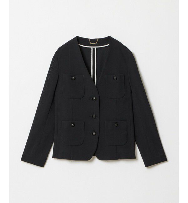 allureville「レノクロスノーカラーポケットジャケット」|ノーカラージャケット|