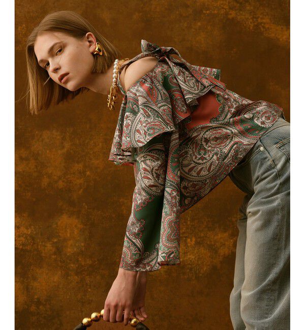 LOULOU WILLOUGHBY「【LOULOU WILLOUGHBY】RATTIペイズリーオフショルブラウス」|シャツ・ブラウス|