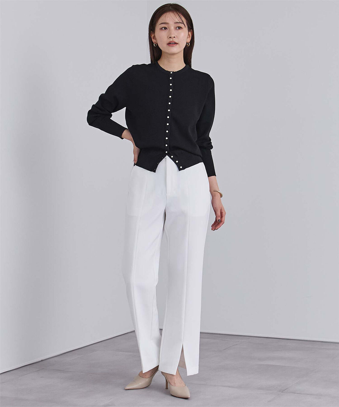 ur's「2wayパール釦ニットカーディガン」|ニット・セーター|