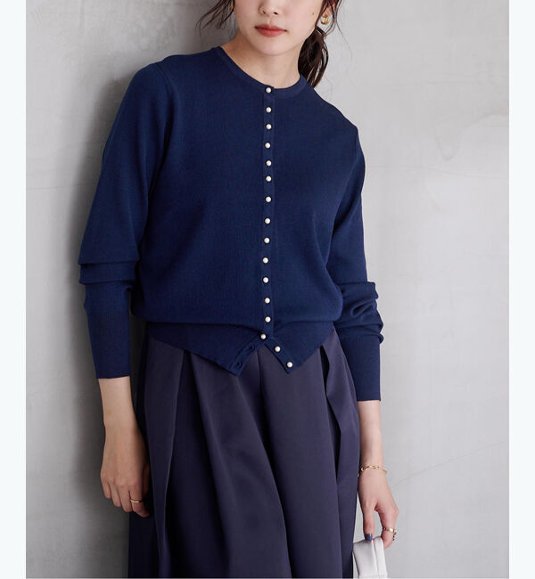 ur's「2wayパール釦ニットカーディガン」|ニット・セーター|ネイビー