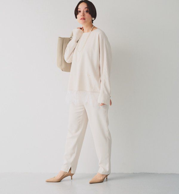  「【Du noir/セットアップ対応】ストレッチジョーゼットインスリットパンツ」|その他|