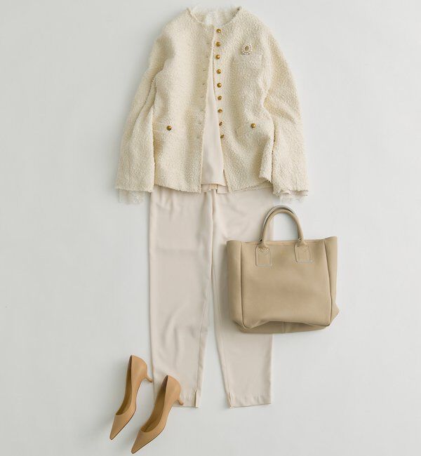  「【Du noir/セットアップ対応】ストレッチジョーゼットインスリットパンツ」|その他|