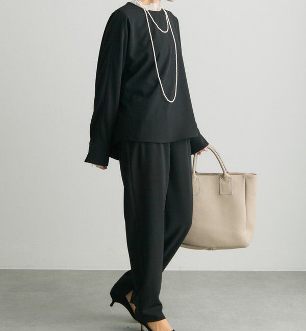  「【Du noir/セットアップ対応】ストレッチジョーゼットインスリットパンツ」|その他|