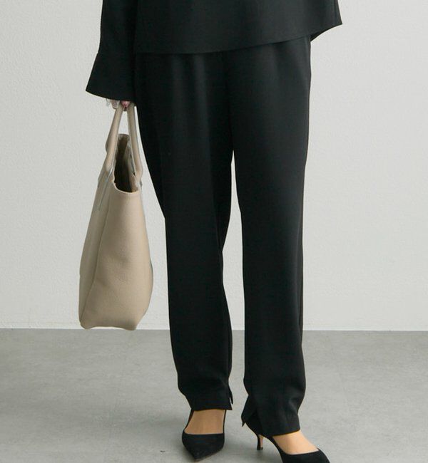  「【Du noir/セットアップ対応】ストレッチジョーゼットインスリットパンツ」|その他|