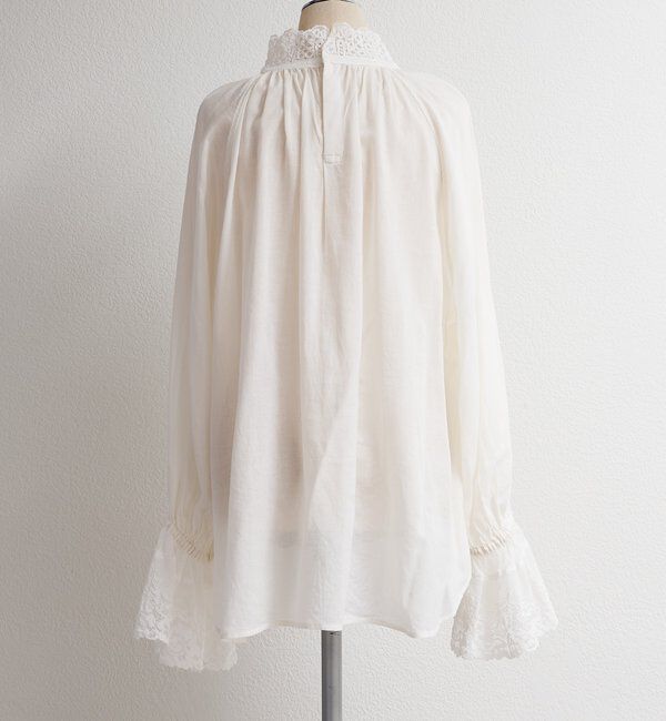  「襟袖レースプチハイネックブラウス」|プルオーバー|