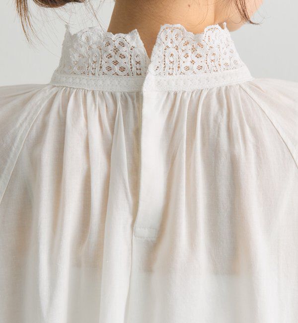  「襟袖レースプチハイネックブラウス」|プルオーバー|