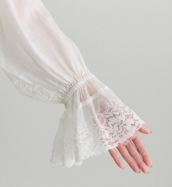  「襟袖レースプチハイネックブラウス」|プルオーバー|