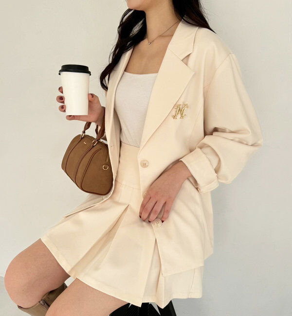  「バックレースアップテーラージャケット」|テーラードジャケット|アイボリー