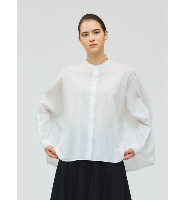 mizuiro ind「mizuiro ind バックギャザーワイドシャツ」|シャツ・ブラウス|