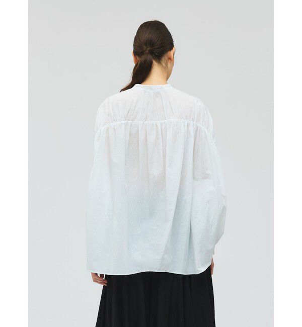 mizuiro ind「mizuiro ind バックギャザーワイドシャツ」|シャツ・ブラウス|