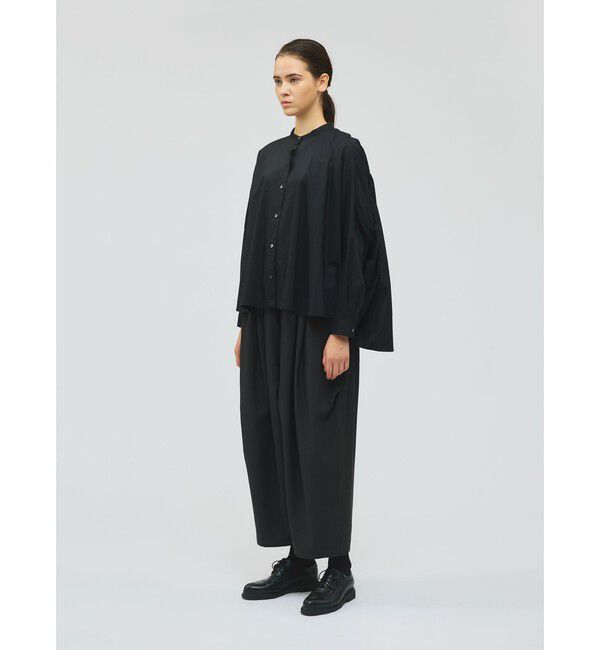 mizuiro ind「mizuiro ind バックギャザーワイドシャツ」|シャツ・ブラウス|