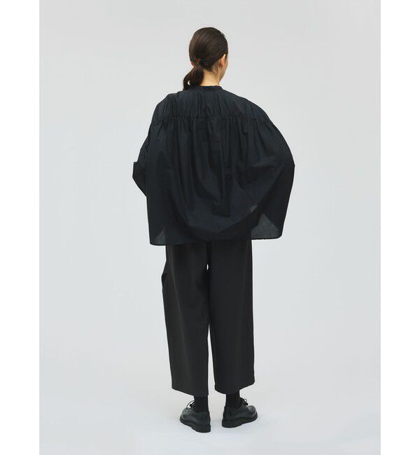 mizuiro ind「mizuiro ind バックギャザーワイドシャツ」|シャツ・ブラウス|