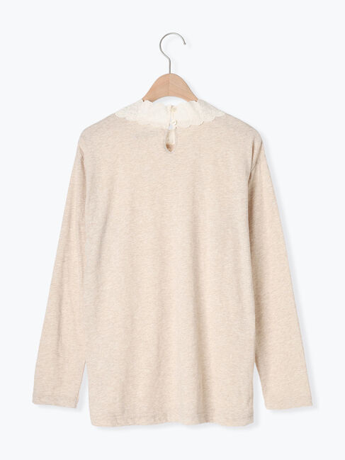 Samansa Mos2「【保湿加工】襟レースギャザーカットソー」|Tシャツ・カットソー|