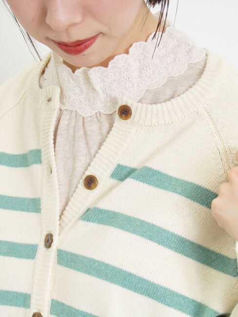 Samansa Mos2「【保湿加工】襟レースギャザーカットソー」|Tシャツ・カットソー|キナリ