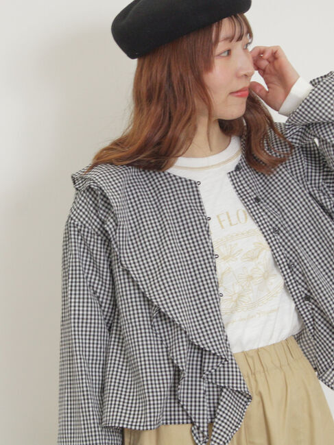 Samansa Mos2「フレアカラーブラウス」|シャツ・ブラウス|