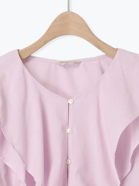 Samansa Mos2「フレアカラーブラウス」|シャツ・ブラウス|