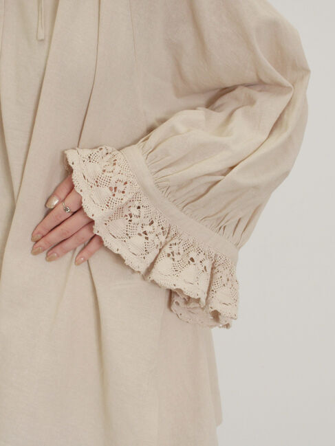 Samansa Mos2「袖口レーススキッパーチュニックブラウス」|シャツ・ブラウス|