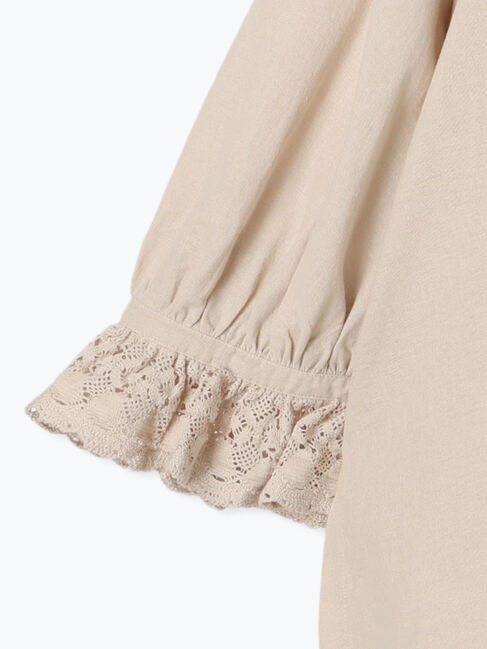 Samansa Mos2「袖口レーススキッパーチュニックブラウス」|シャツ・ブラウス|