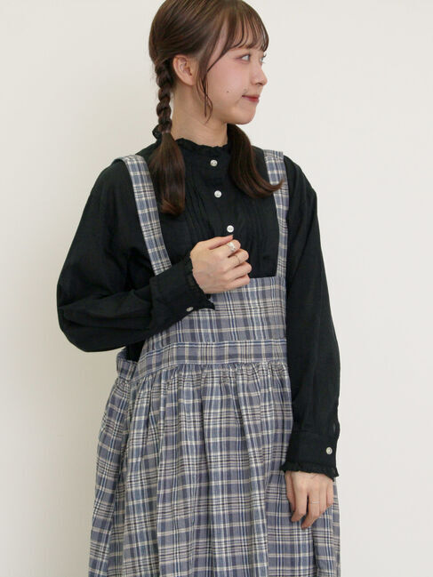 Samansa Mos2「【Cross&times;Linen】ジャンスカ」|ワンピース|