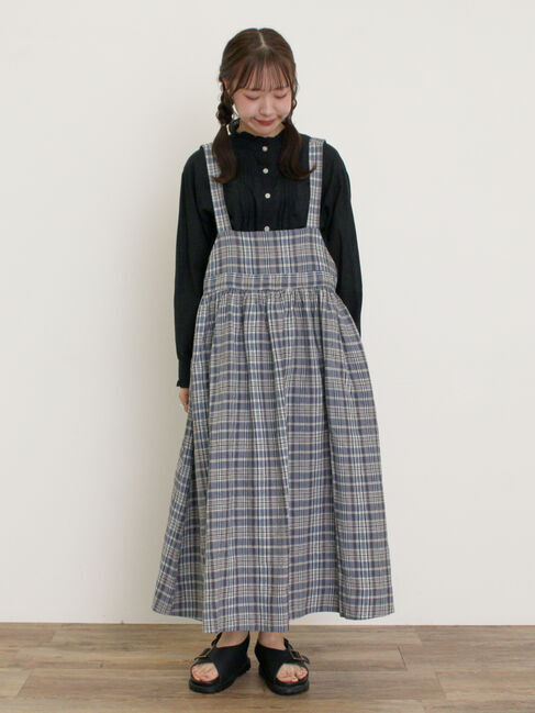 Samansa Mos2「【Cross&times;Linen】ジャンスカ」|ワンピース|