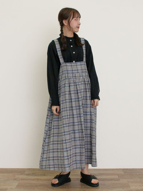 Samansa Mos2「【Cross&times;Linen】ジャンスカ」|ワンピース|