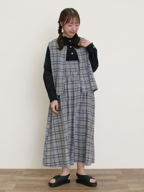 Samansa Mos2「【Cross&times;Linen】ジャンスカ」|ワンピース|