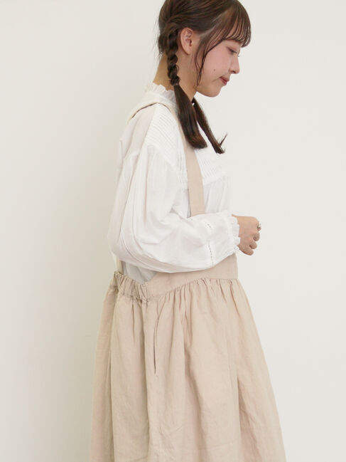 Samansa Mos2「【Cross&times;Linen】ジャンスカ」|ワンピース|