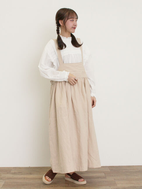 Samansa Mos2「【Cross&times;Linen】ジャンスカ」|ワンピース|