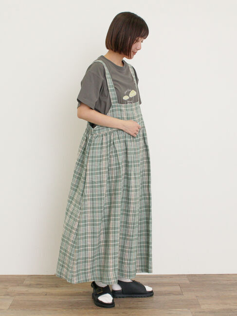 Samansa Mos2「【Cross&times;Linen】ジャンスカ」|ワンピース|