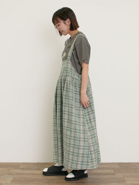 Samansa Mos2「【Cross&times;Linen】ジャンスカ」|ワンピース|