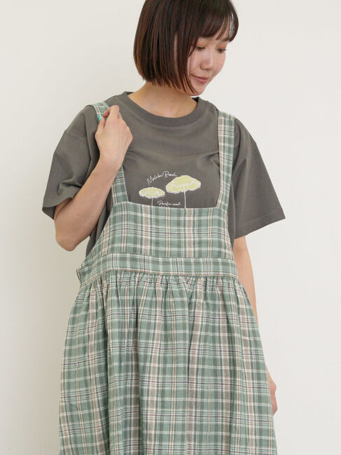 Samansa Mos2「【Cross&times;Linen】ジャンスカ」|ワンピース|