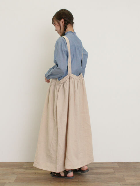 Samansa Mos2「【Cross&times;Linen】ジャンスカ」|ワンピース|