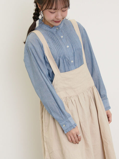 Samansa Mos2「【Cross&times;Linen】ジャンスカ」|ワンピース|