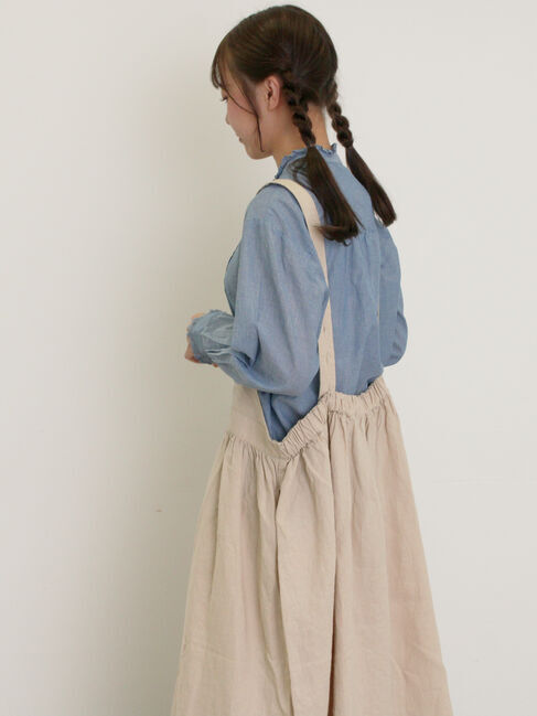 Samansa Mos2「【Cross&times;Linen】ジャンスカ」|ワンピース|