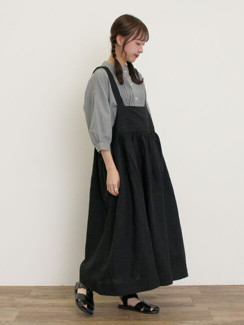 Samansa Mos2「【Cross&times;Linen】ジャンスカ」|ワンピース|