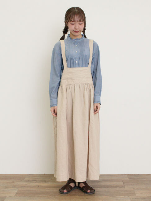 Samansa Mos2「【Cross&times;Linen】ジャンスカ」|ワンピース|