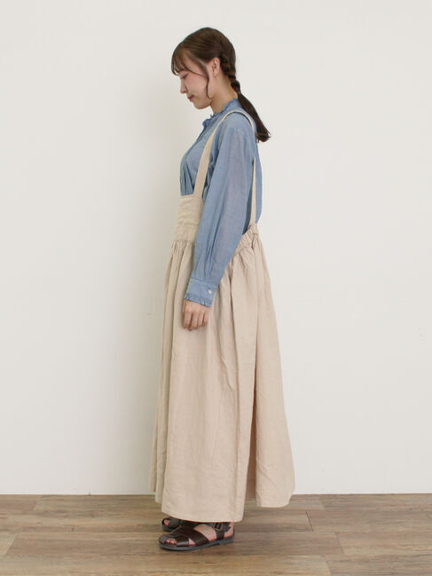 Samansa Mos2「【Cross&times;Linen】ジャンスカ」|ワンピース|
