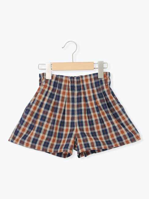 Samansa Mos2 Lagom「チェックショートパンツ」|その他|ネイビー