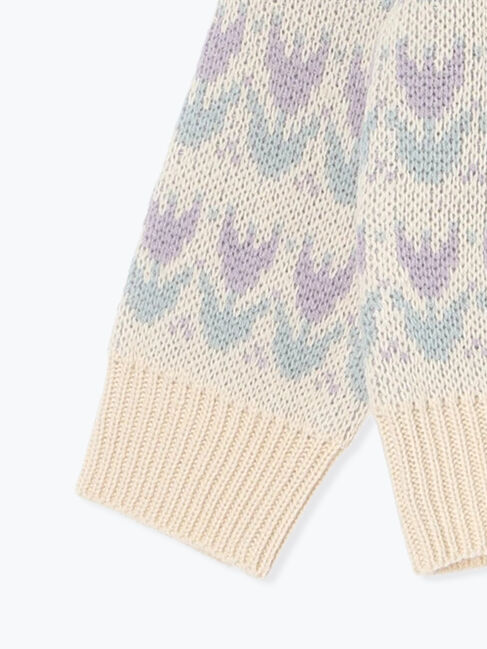 Samansa Mos2 Lagom「【マシンウォッシャブル】花柄ジャカードニット」|ニット・セーター|