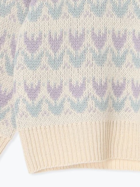 Samansa Mos2 Lagom「【マシンウォッシャブル】花柄ジャカードニット」|ニット・セーター|