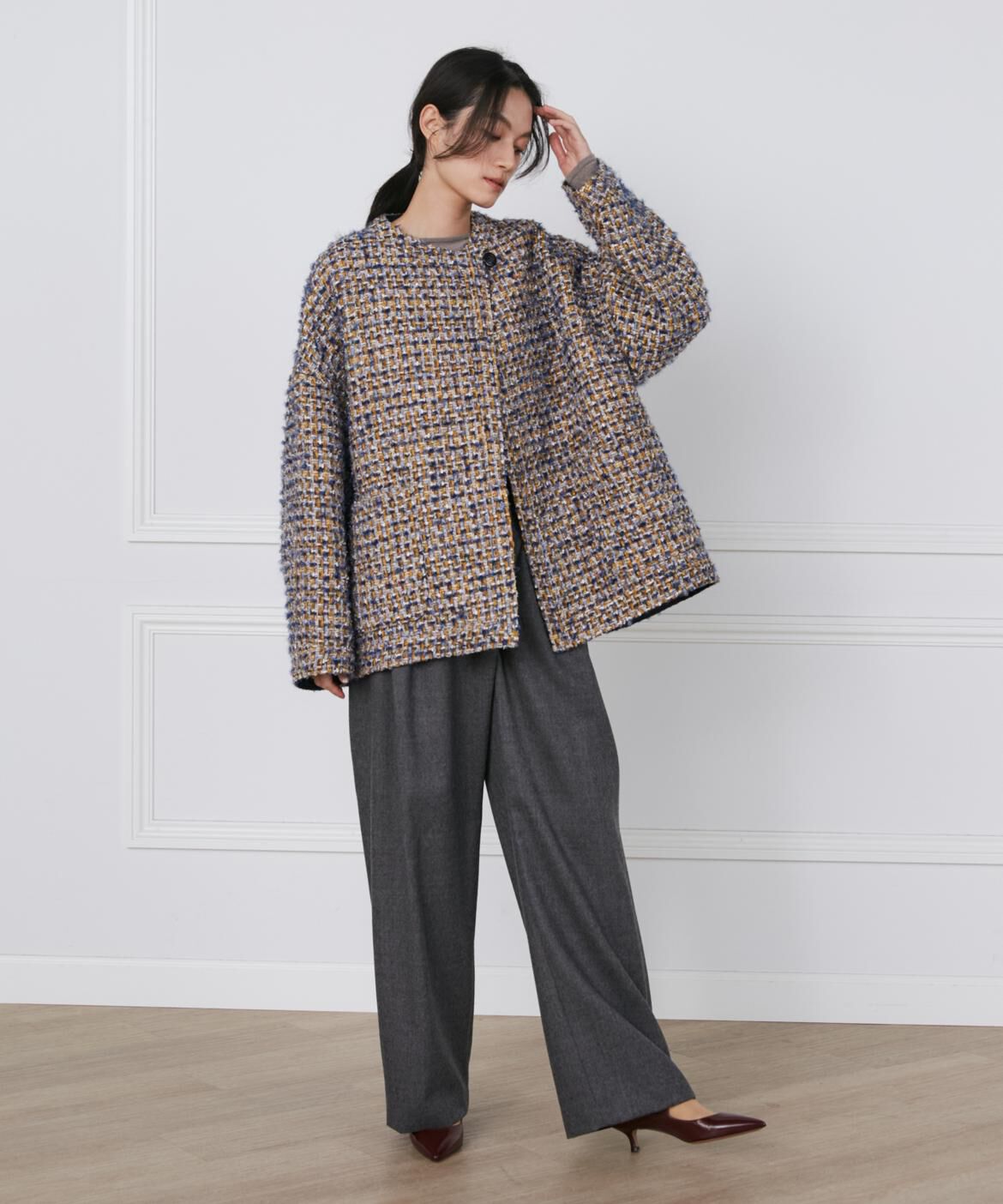 INED「TOURNIERツィードハーフコート《la veille by SUPERIOR CLOSET》」|ピーコート|