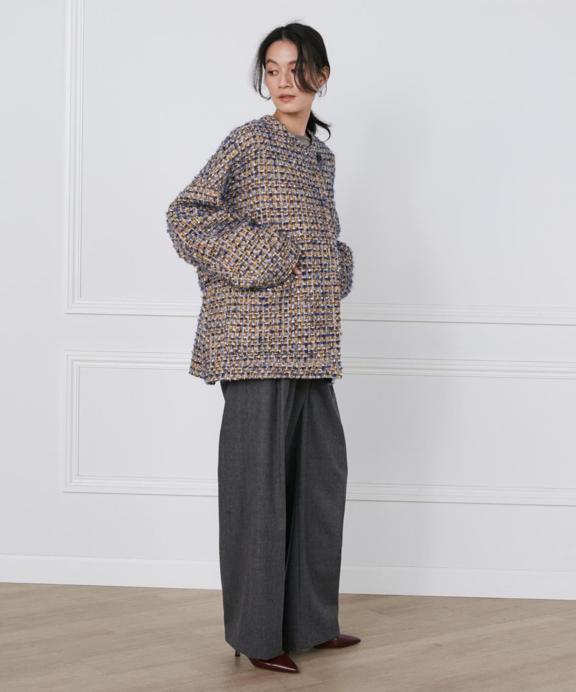 INED「TOURNIERツィードハーフコート《la veille by SUPERIOR CLOSET》」|ピーコート|