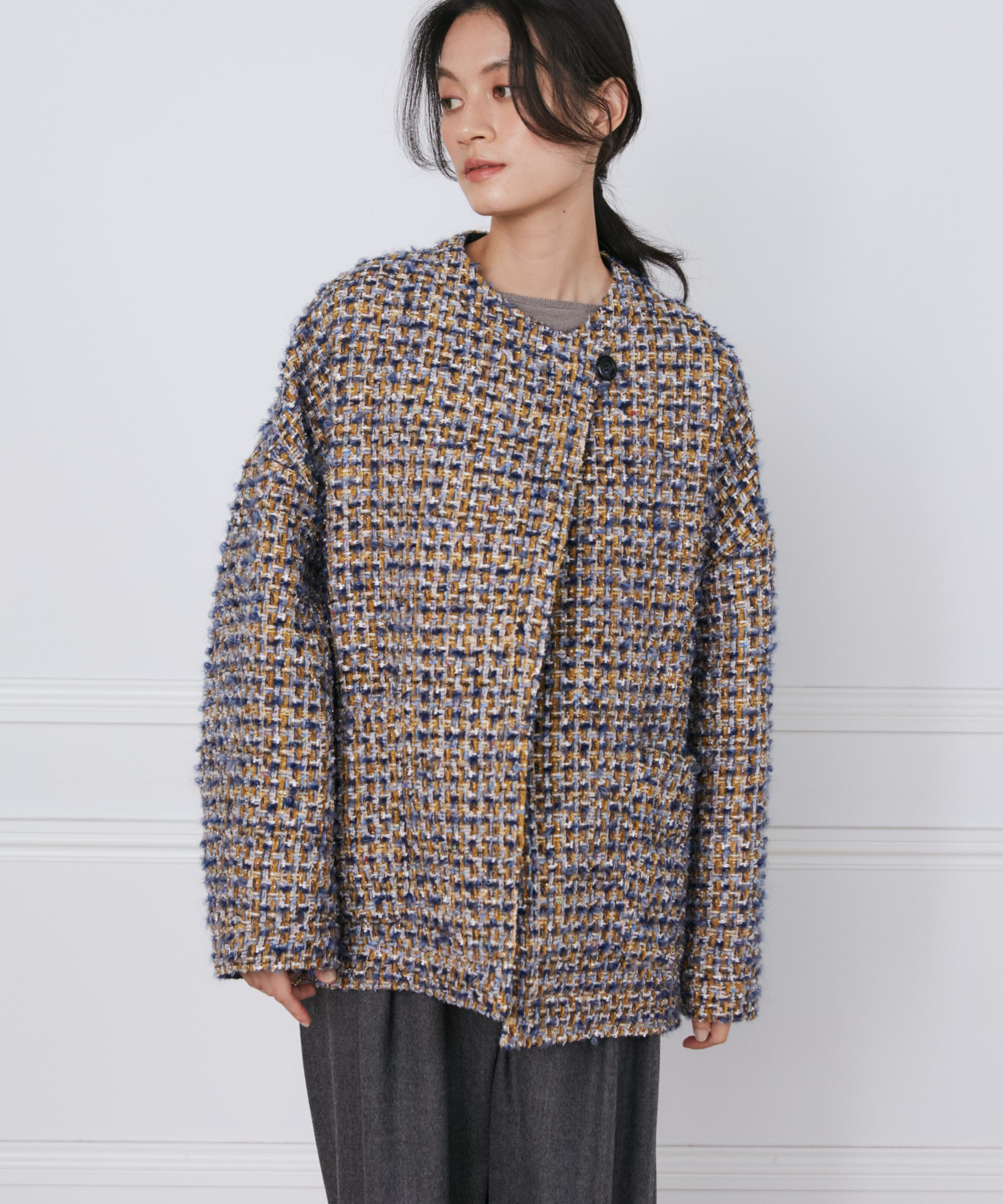 INED「TOURNIERツィードハーフコート《la veille by SUPERIOR CLOSET》」|ピーコート|