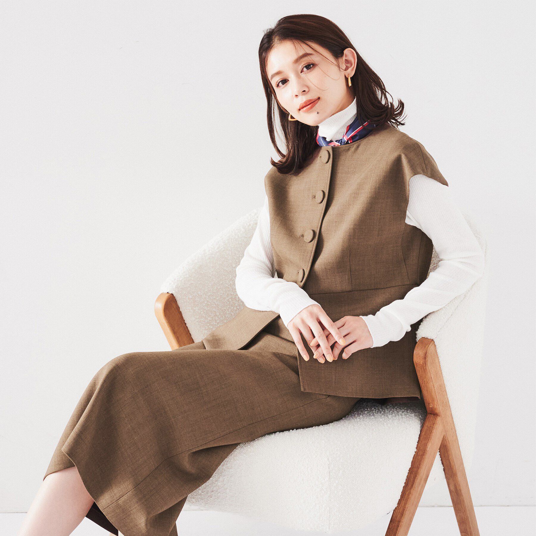 UNTITLED「【セットアップ可能/ジレとしてもオススメ！】ストレッチペプラムトップス」|シャツ・ブラウス|