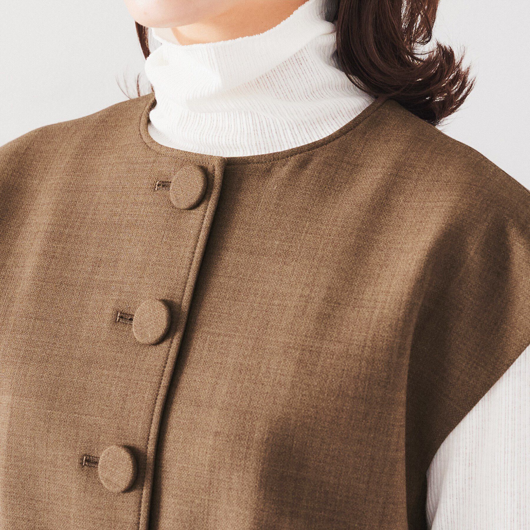 UNTITLED「【セットアップ可能/ジレとしてもオススメ！】ストレッチペプラムトップス」|シャツ・ブラウス|