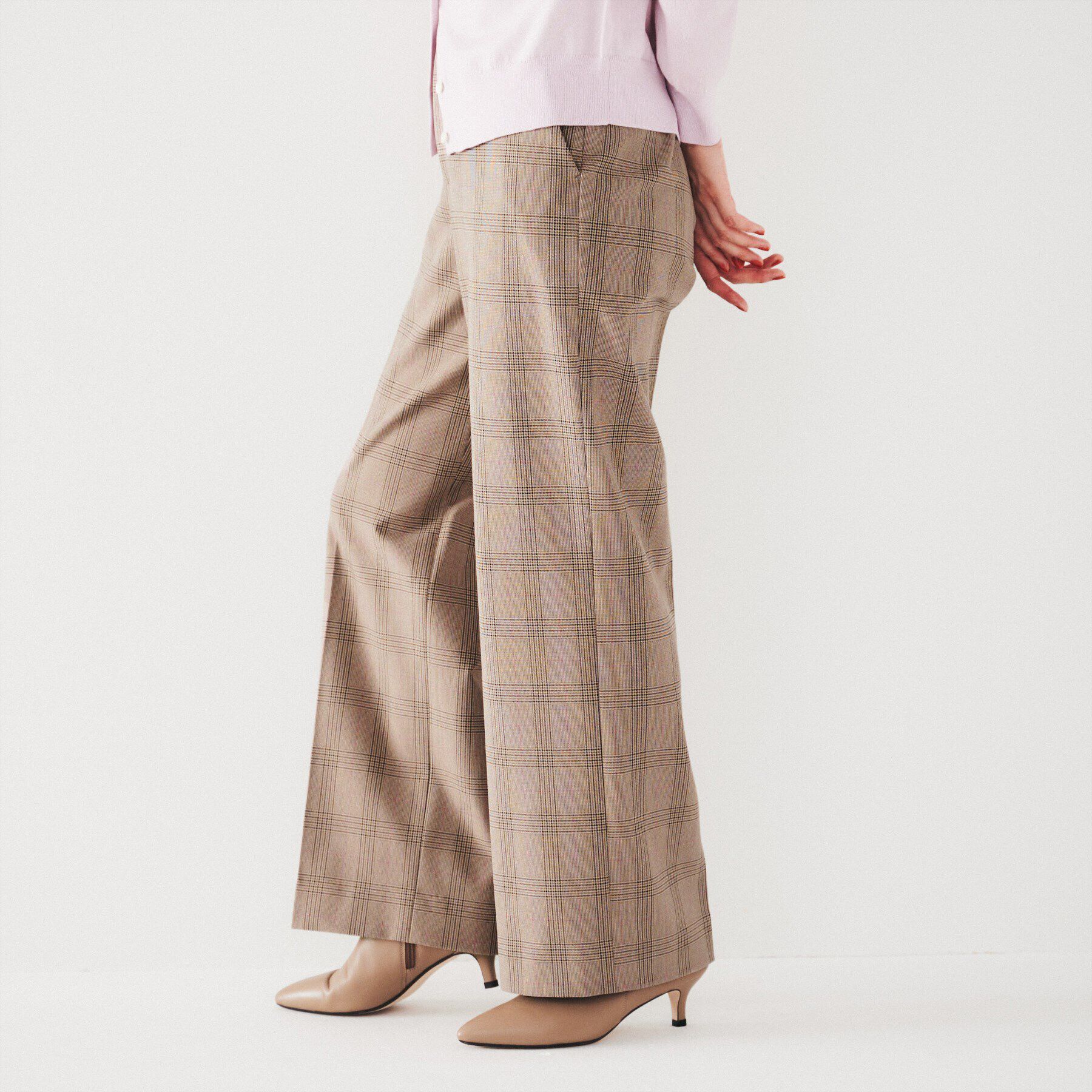 UNTITLED「【裏起毛/後ろウエストゴム/日本製】タックなしフルレングスワイドパンツ」|その他|