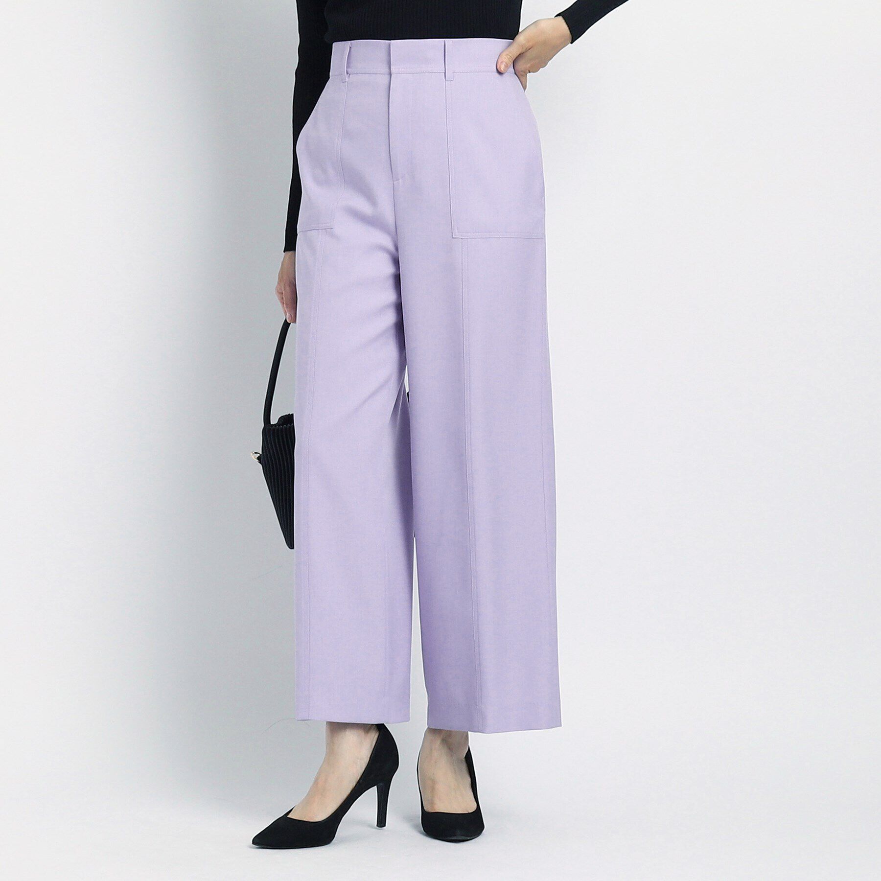 COUP DE CHANCE「【洗える／ストレートワイドのシルエット】カジュアルすぎない！キレイめカーゴ風パンツ」|その他|ラベンダー(080)