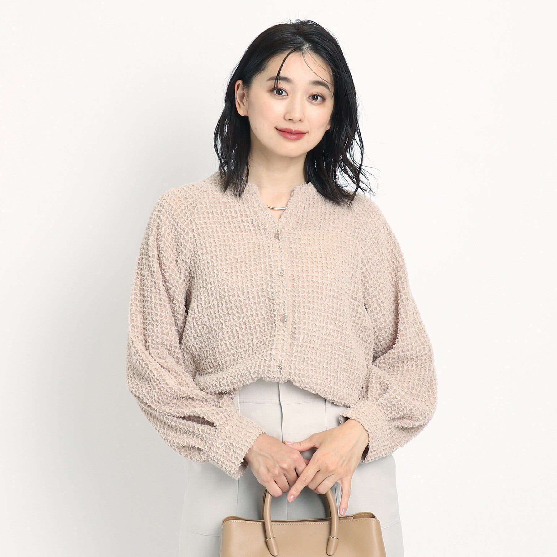 COUP DE CHANCE「【洗える】フェザーシフォンのブラウス」|シャツ・ブラウス|グレージュ(050)